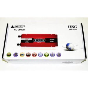 Инвертор на напрежение UKC 12V – 220V, 2000W, LCD дисплей