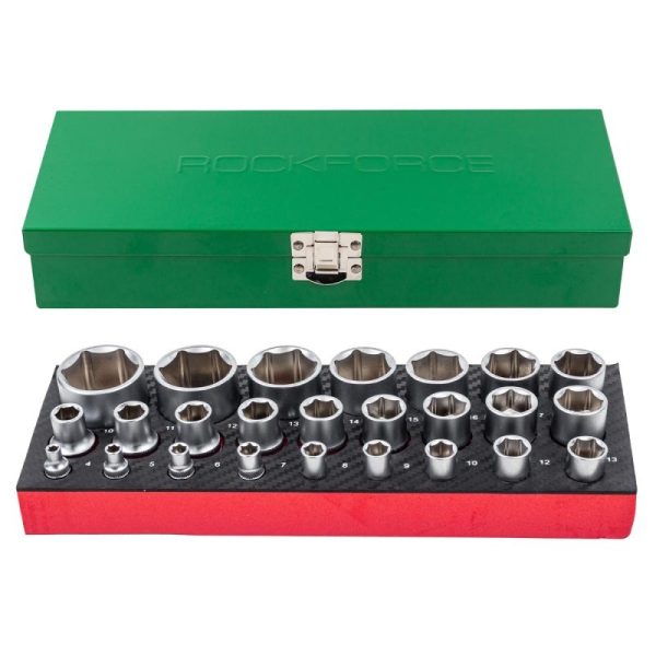 Комплект вложки 25 части 1/4″&1/2″ (4-32mm)  ROCKFORCE