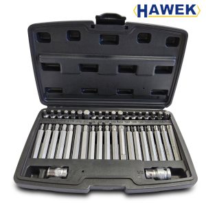 Комплект битове-накрайници 4401new , Hex, XZN и Torx, 1/2″, 3/8″, 40 броя HAWEK