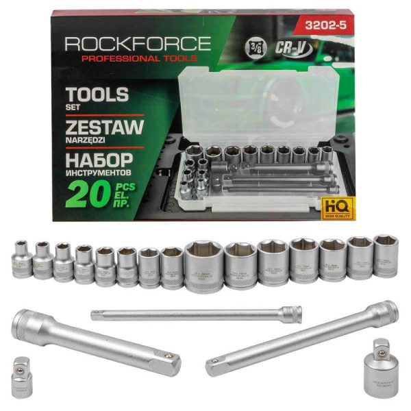 Вложки к-т 20части 3/8″ (6-22мм)  ROCKFORCE