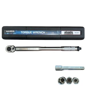Динамометричен ключ 1/2" 28-210Nm с вложки и удължение HAWEK