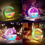 Безжично зарядно за телефон с LED светлини и колонка - Image 2