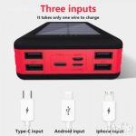 Power Bank за телефони UKC 60000 mAh със соларен панел 4 USB с 3 адаптера - Image 2