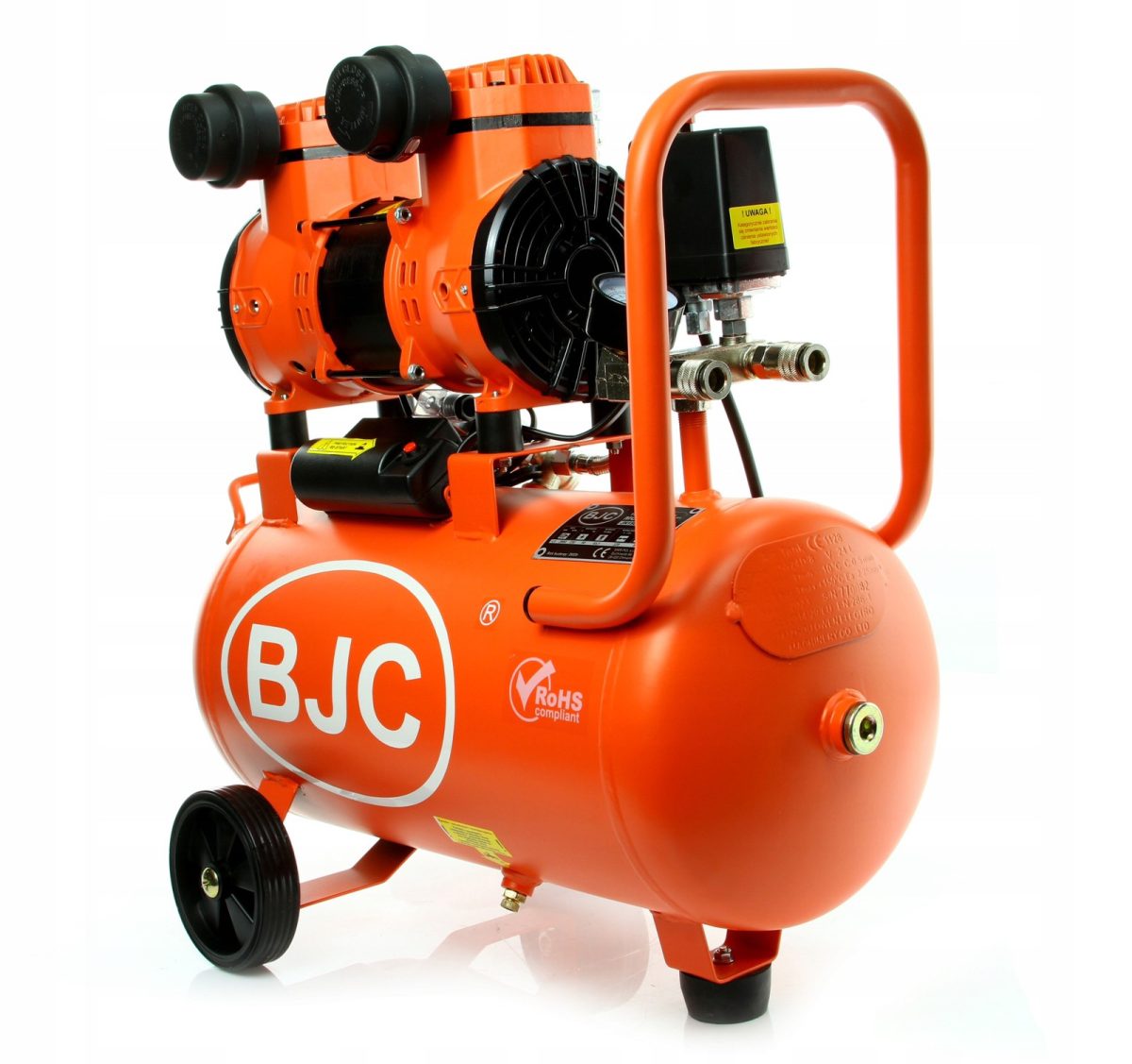 Монофазен безмаслен бутален компресор за въздух BJC 1.5 kW, 220 л/мин, 8 бара, 24 л - Image 3