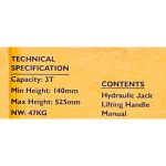 Професионален крик крокодил екстра дълъг 3Т (140-525mm) JCB - Image 8