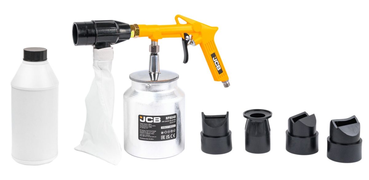 Пневматичен Пясъкоструен пистолет 1л с 4 дюзи JCB - Image 3