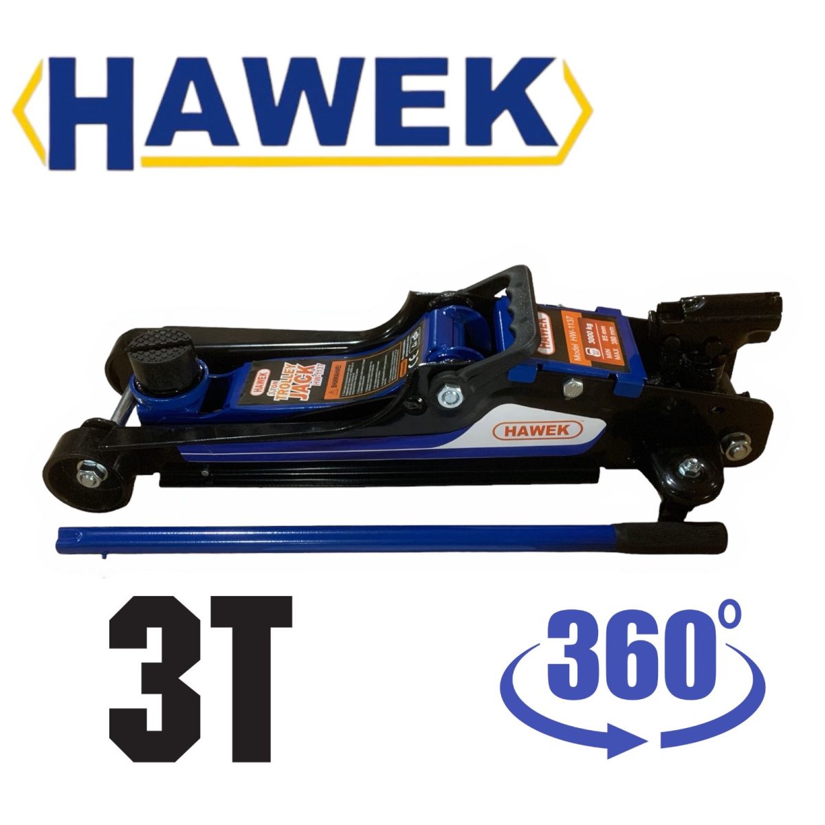 Крик крокодил 3т нископрофилен с въртяща дръжка 360° HAWEK - Image 1