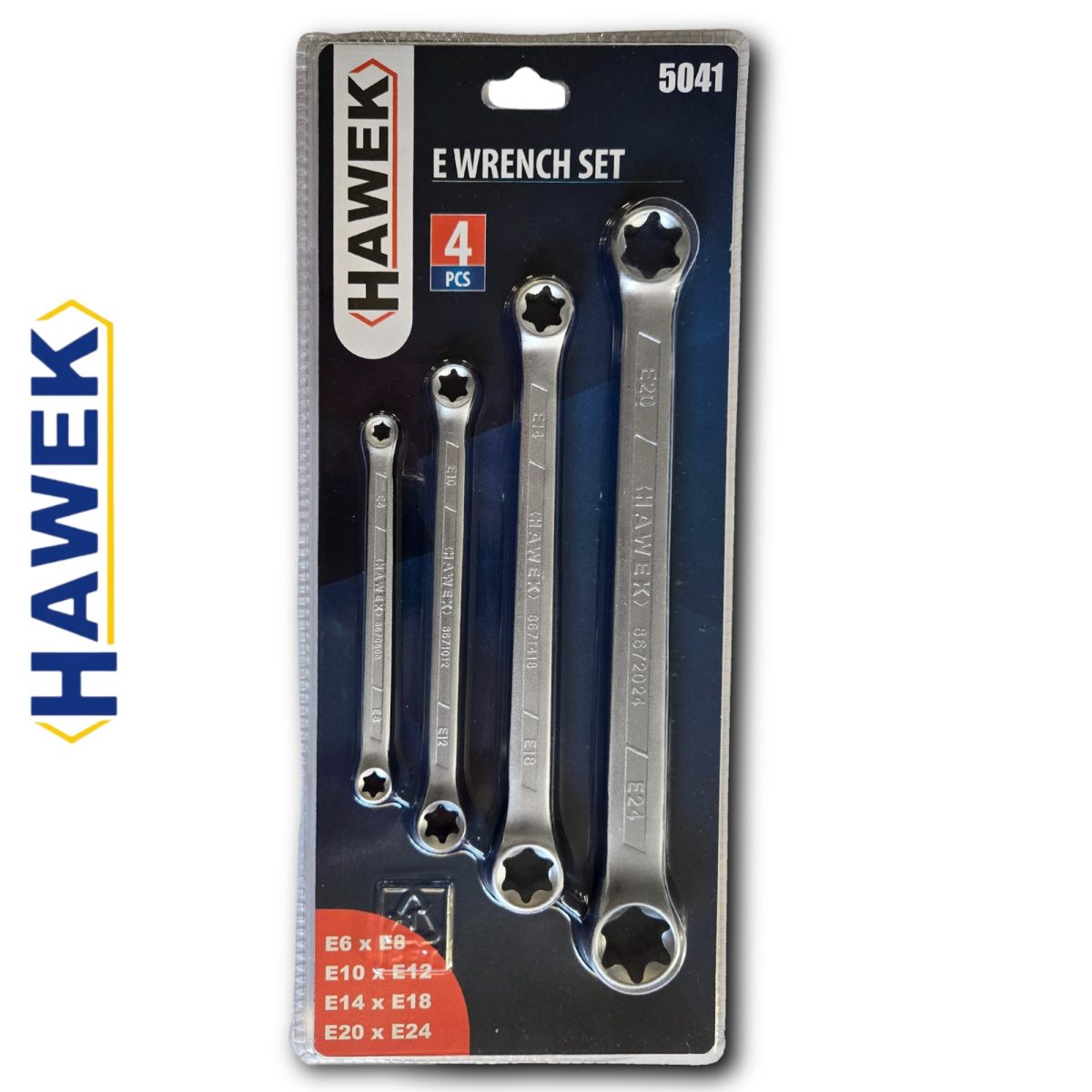 Ключове E-TORX блистер комплект 4 броя HAWEK - Image 1