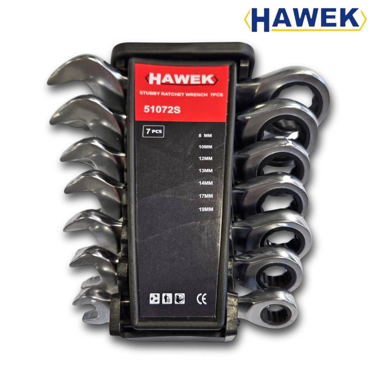 Комплект къси тресчотни ключове 8-19 мм 7 части HAWEK - Image 1