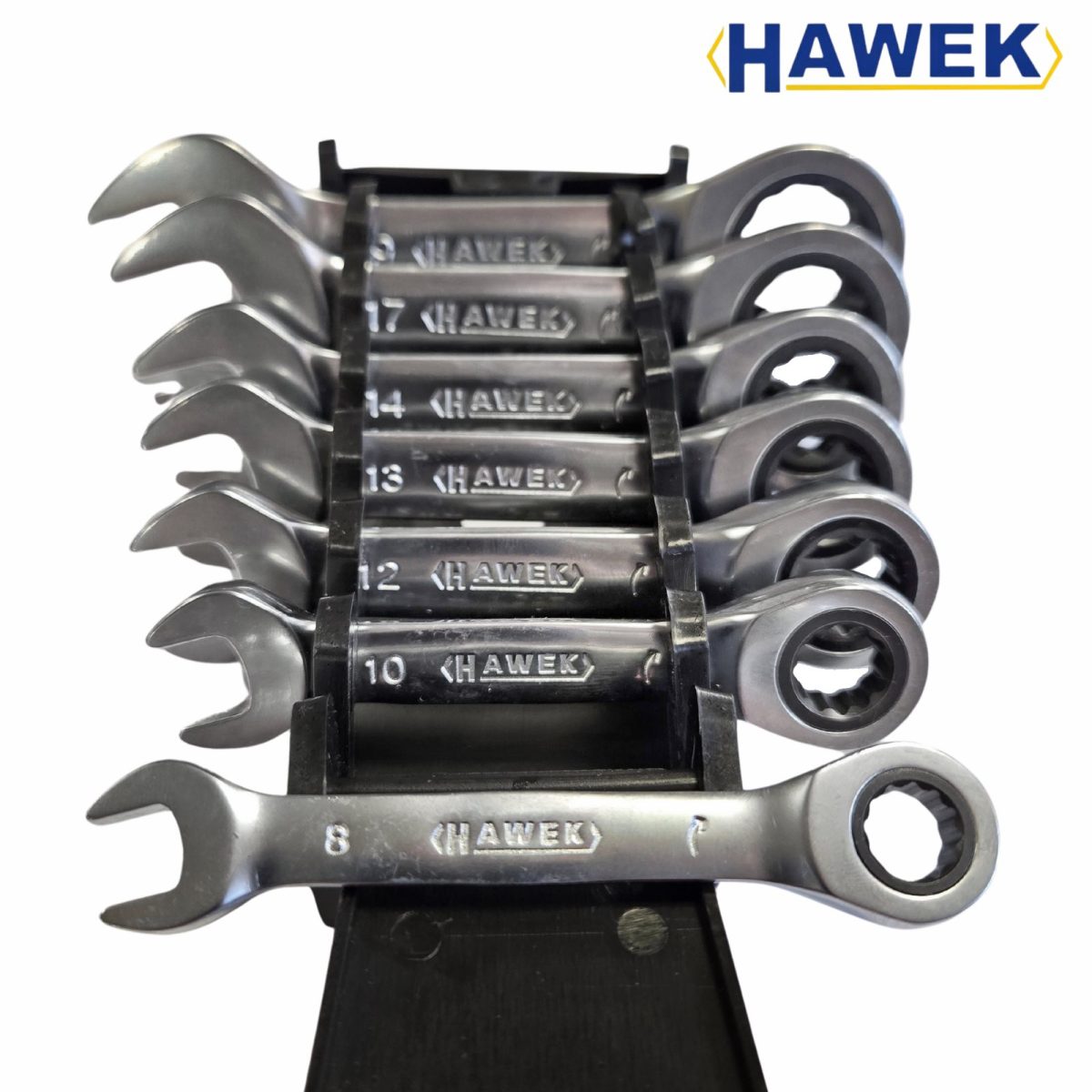 Комплект къси тресчотни ключове 8-19 мм 7 части HAWEK - Image 2