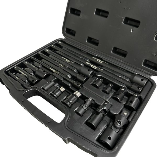 Комплект ударни преходници и удължения 18 части - 1/4", 3/8", 1/2" KraftWelle