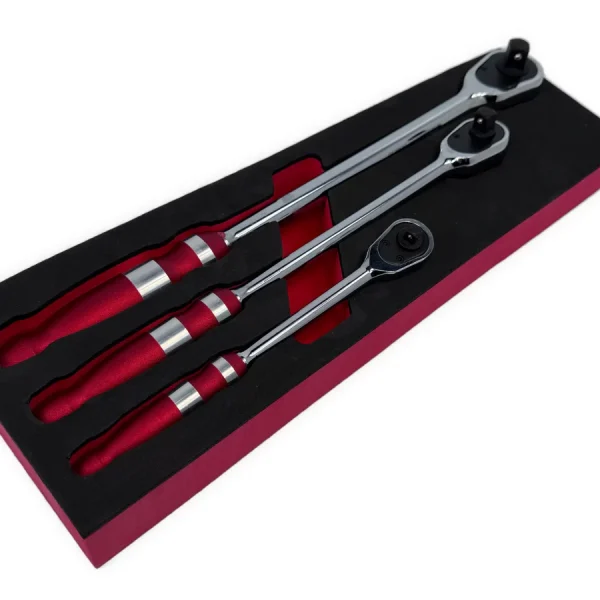 Комплект усилени тресчотки удължени XL 1/4" , 3/8" , 1/2" , KRAFTWELLE