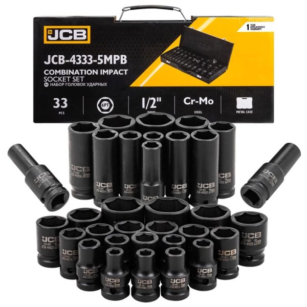 Комплект ударни вложки 33части 1/2" JCB