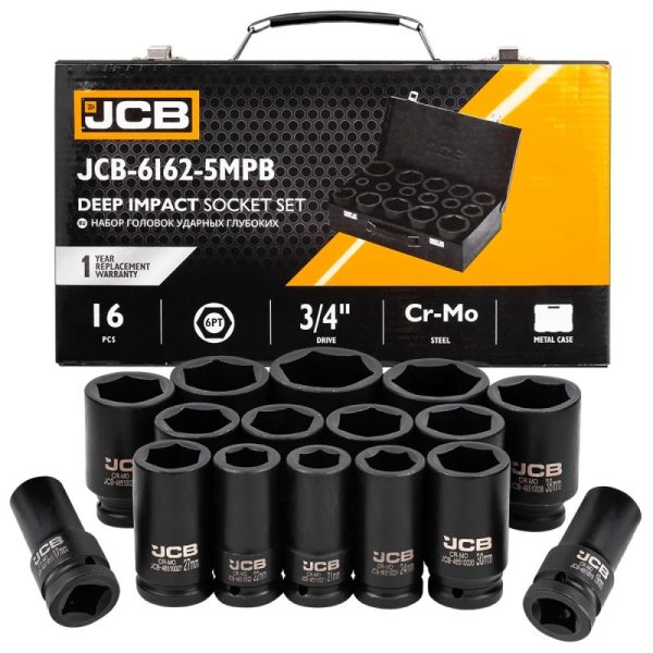 Комплект ударни вложки 16части 1/2" JCB