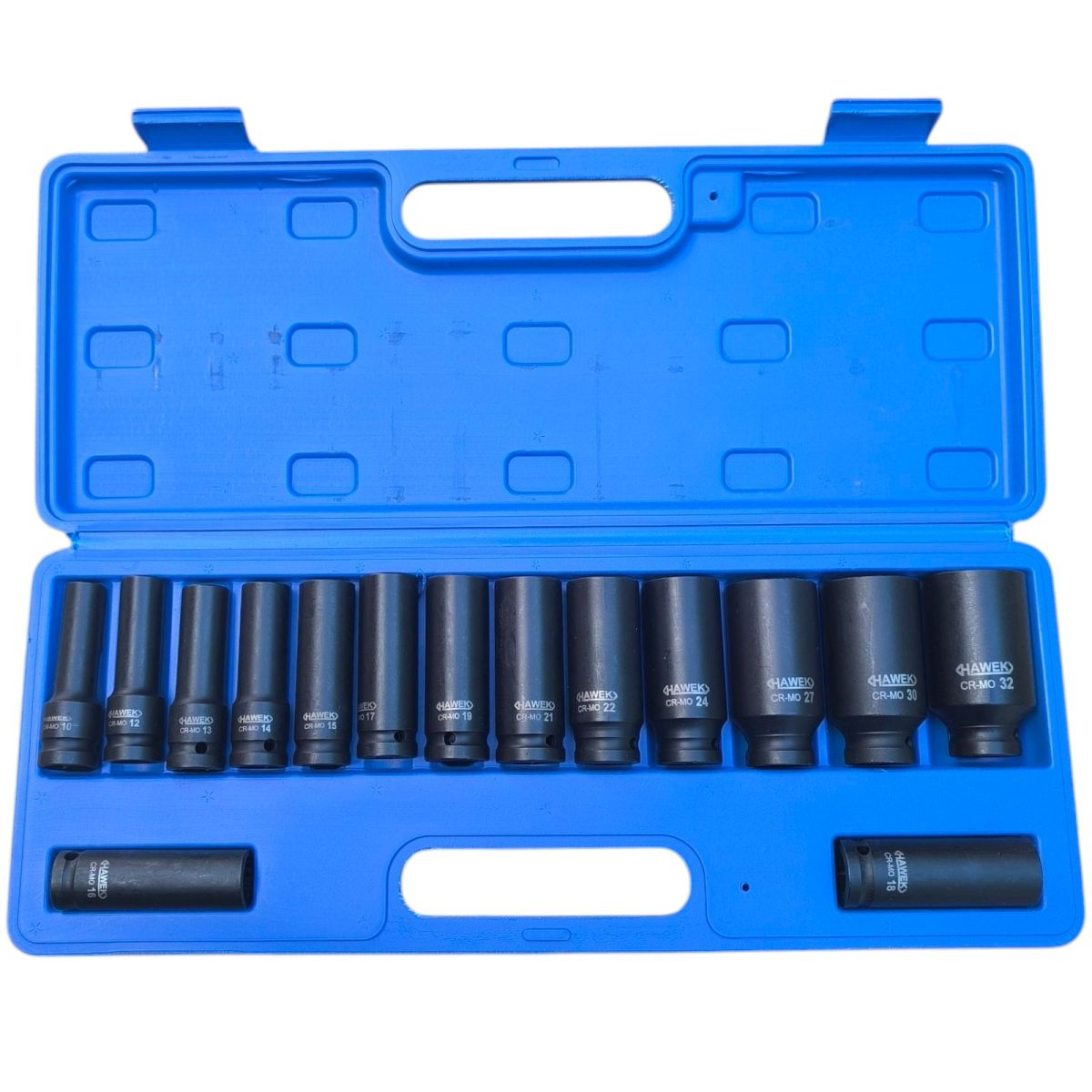 Комплект ударни вложки 1/2″ удължени 12 стенни 15 части HAWEK - Image 3