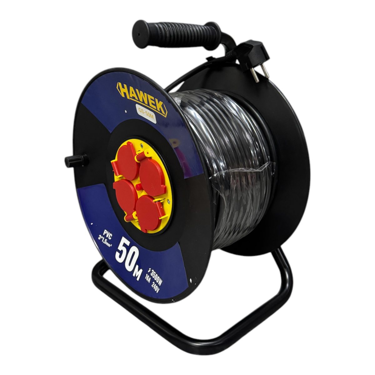 Удължител на макара с кабел 50 м HAWEK - Image 3