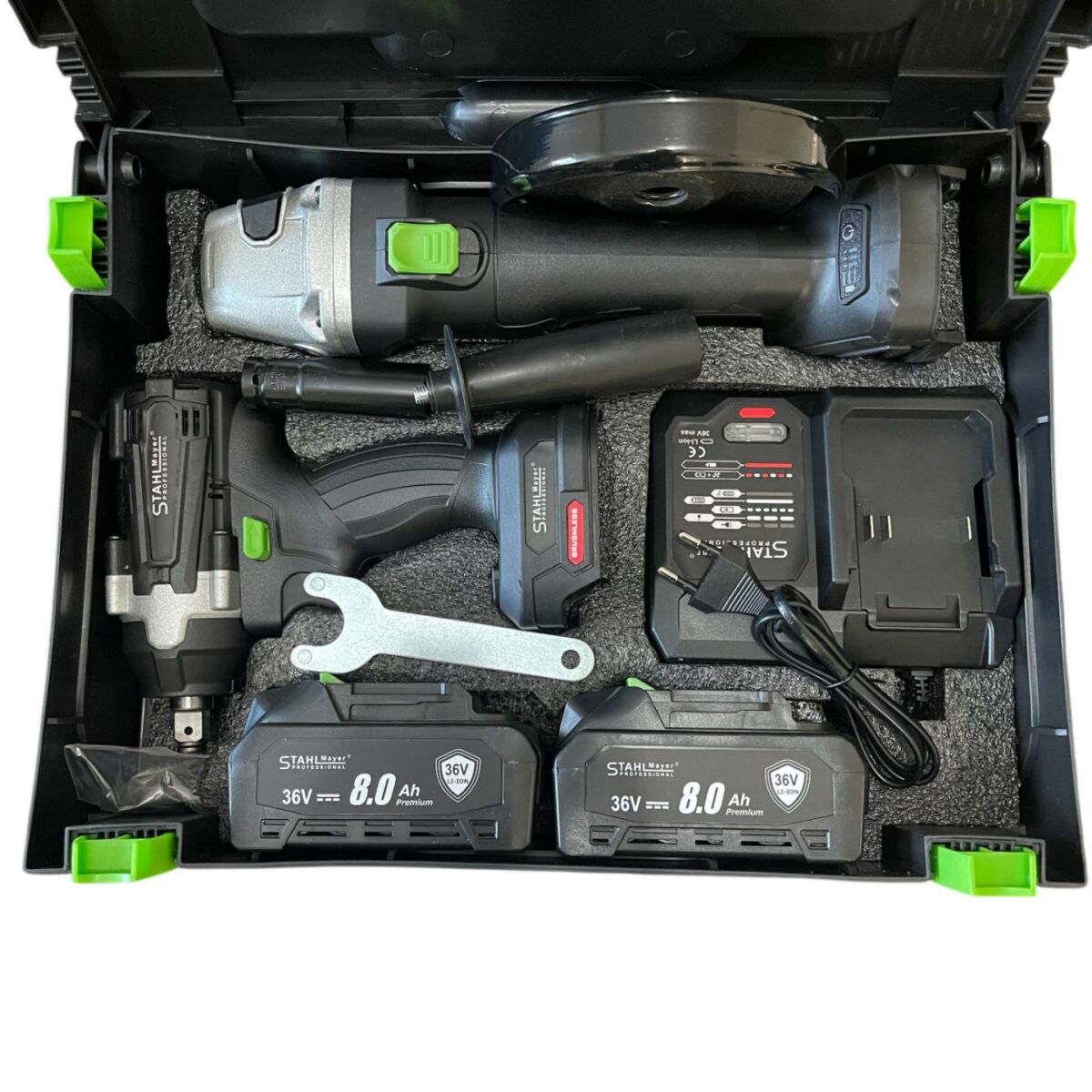 Комплект 2в1 Ударен Гайковерт и Ъглошлайф 36V 8.0A  StahlMayer - Image 9
