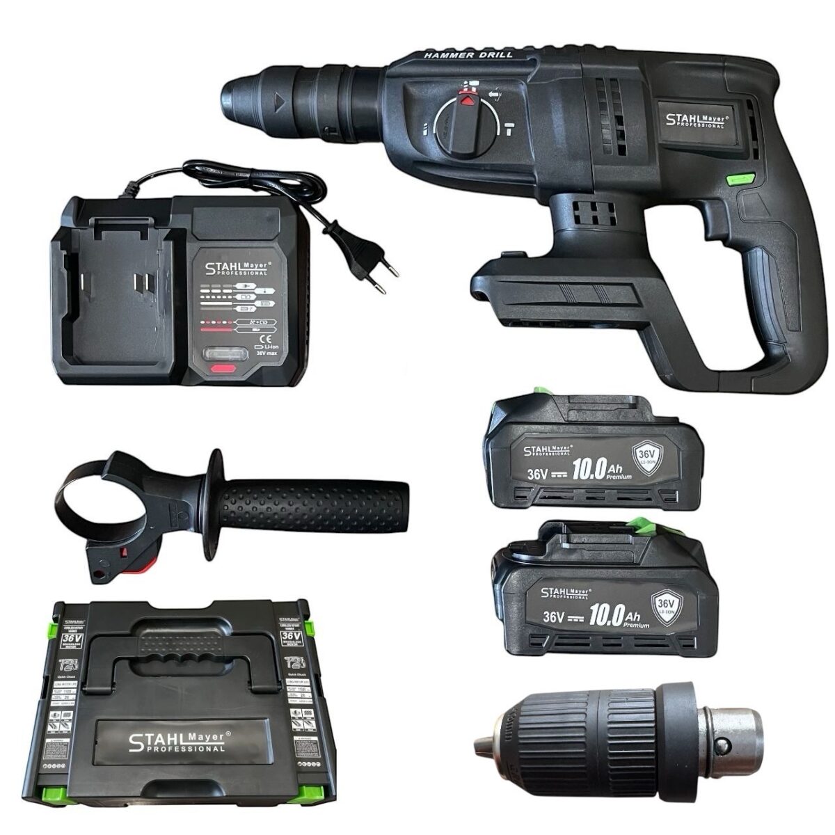 Акумулаторен безчетков перфоратор с 2 патронника 36v 10.0A StahlMayer - Image 1