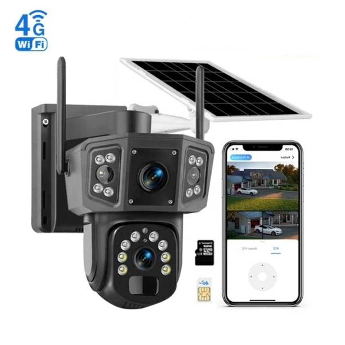 4G СОЛАРНА КАМЕРА СЪС SIM КАРТА  DUAL LENSE IPC-V380-P3 - Image 1