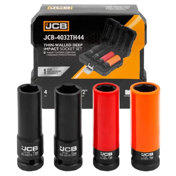 Професионален комплект ударни вложки 1/2"  4бр JCB