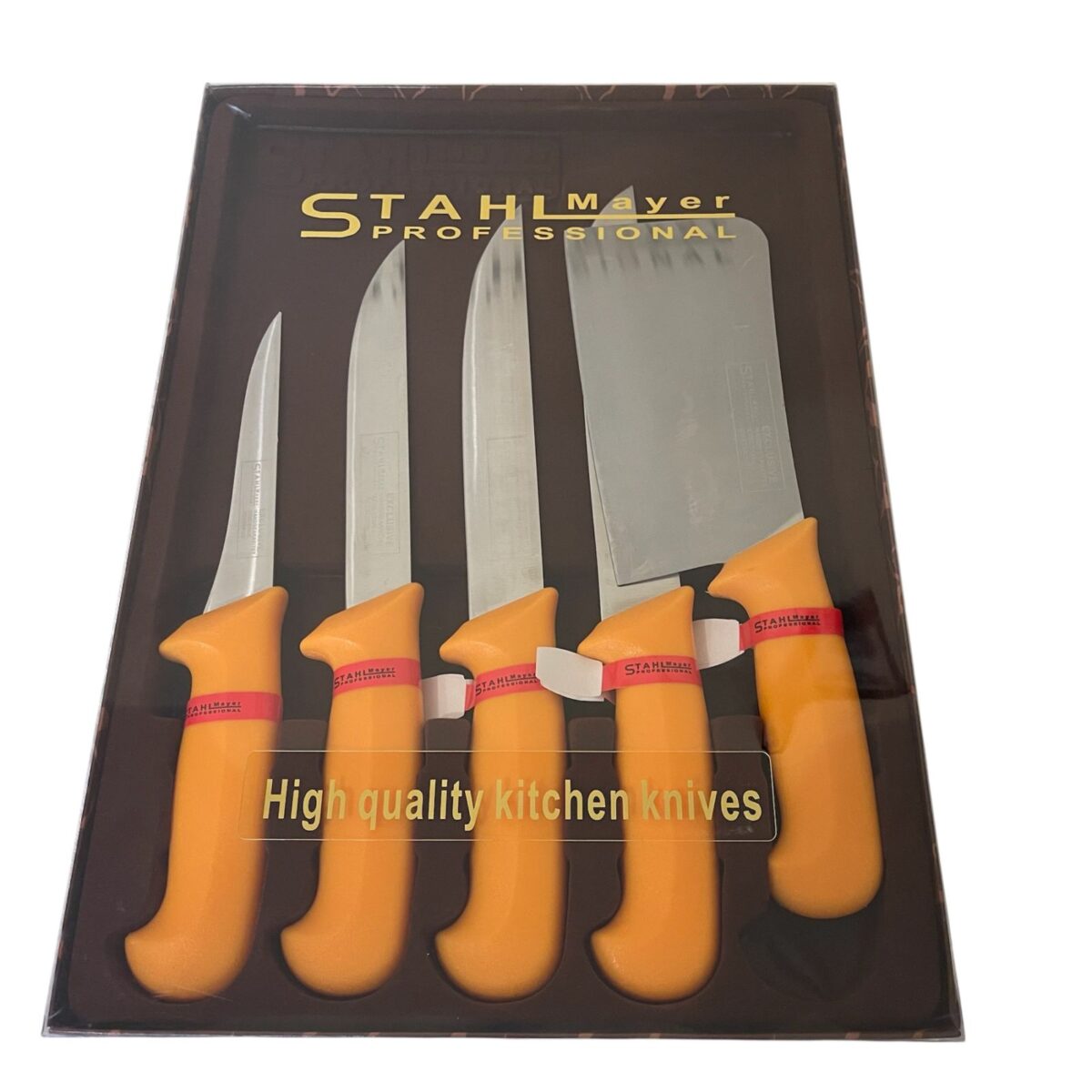 Комплект професионални месарски ножове и сатър 5 броя STAHLMAYER Exclusive + подарък - Image 6
