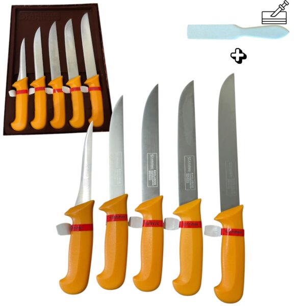 Комплект професионални месарски ножове 5 броя STAHLMAYER Exclusive  + подарък
