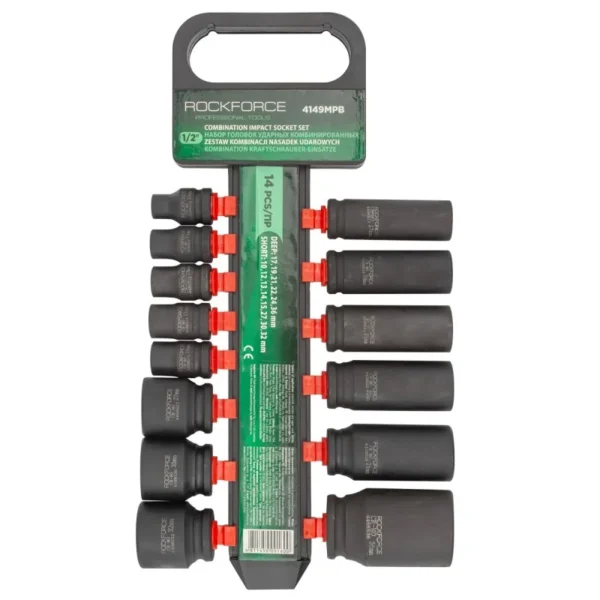 Комплект ударни вложки 14 части 1/2′ ROCKFORCE