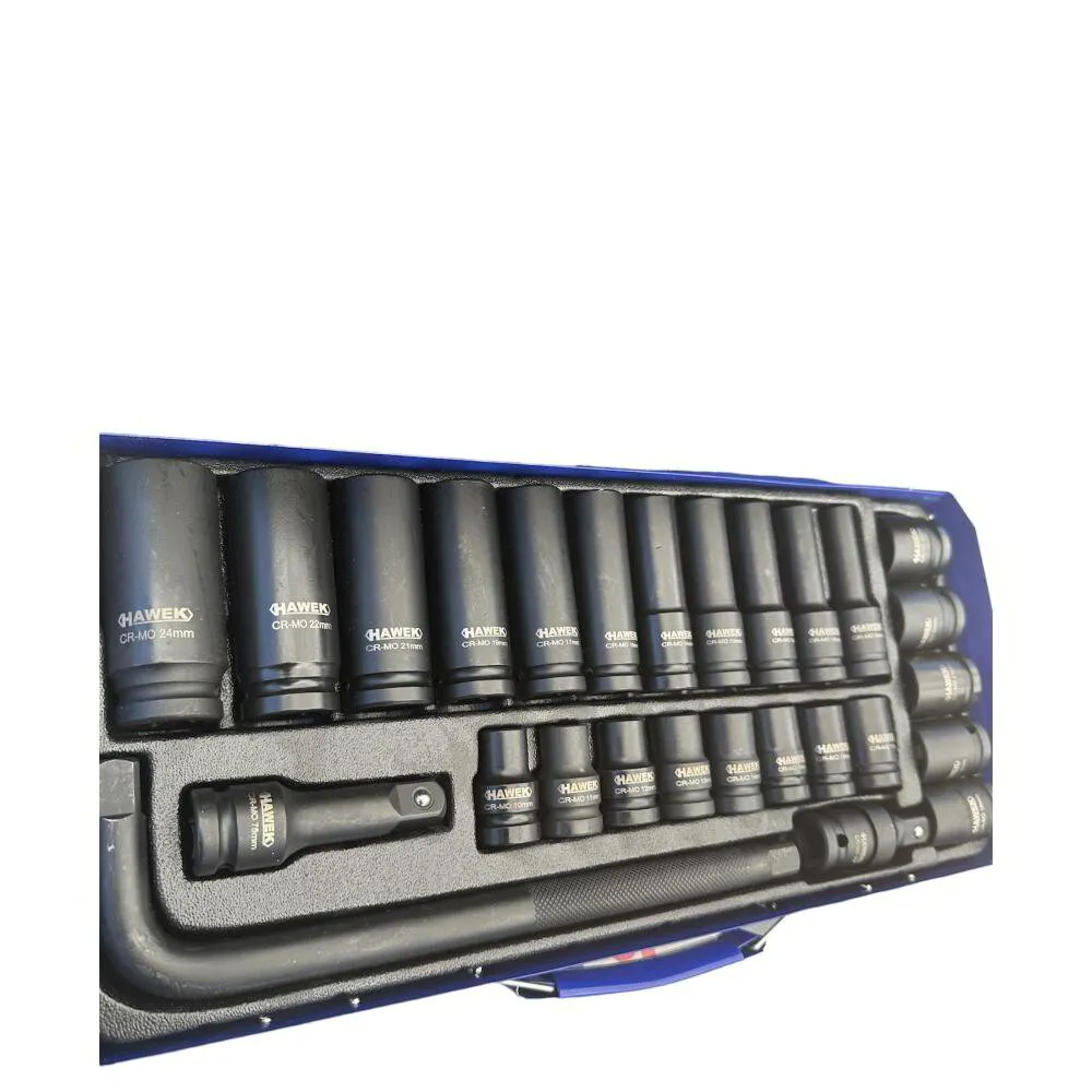 photoroom_20230728_203411-1000x1000-1940098 Комплект с ударни вложки 27 части 1/2“ CR–V в метален куфар HAWEK - Image 2