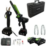 Комплект Акумулаторна Лозарска Ножица и Акумулаторен Трион StahlMayer 36V 10AH, LCD дисплей