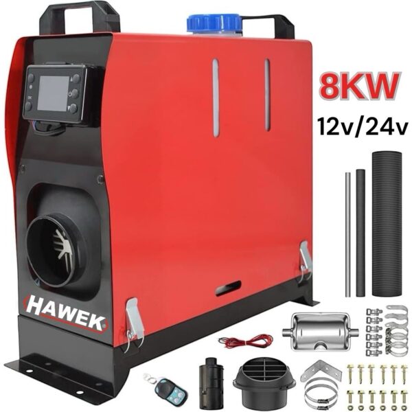 Суха Дизелова Печка 8kW – за кемпери бусове и гаражи 12V / 24V / 220V HAWEK