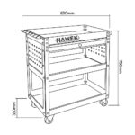 Инструментална количка с 3 рафта и 1 чекмедже HAWEK - Image 6