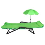 Сгъваем стол-шезлонг с чадър - зелен - Image 2