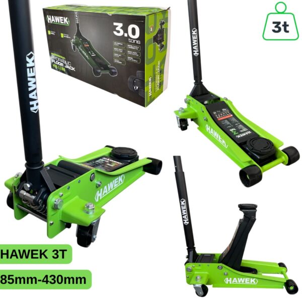 Нископрофилен Крик HAWEK с 2 Помпи 3 тона 85-430мм HAWEK
